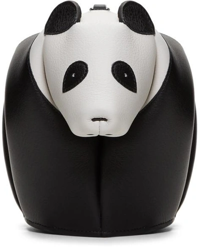 Shop Loewe Black And White Mini Panda Bag