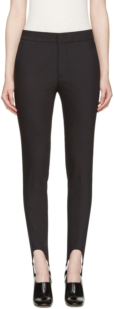 Shop Helmut Lang Black Stirrup Trousers