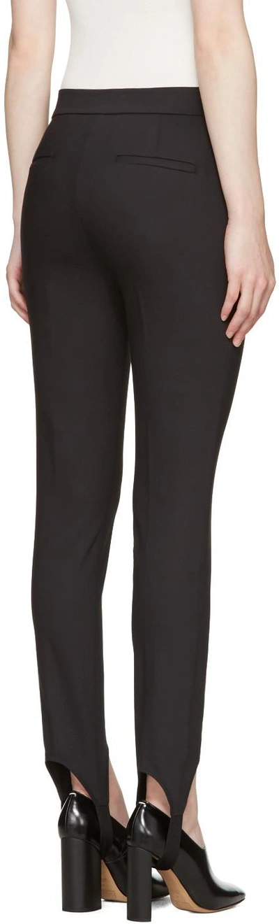 Shop Helmut Lang Black Stirrup Trousers