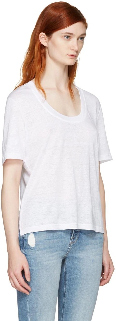 Shop Frame White Linen U-neck T-shirt