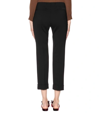 Shop Prada Wool Trousers In Black