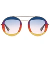 Gucci Round-frame Metal Sunglasses In Multicoloured