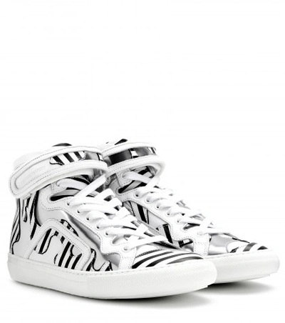 Pierre Hardy Mytheresa.com Exclusive Printed Leather High-top Sneakers In White
