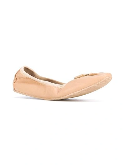 Shop Ferragamo My Joy Ballerina Shoes In Neutrals