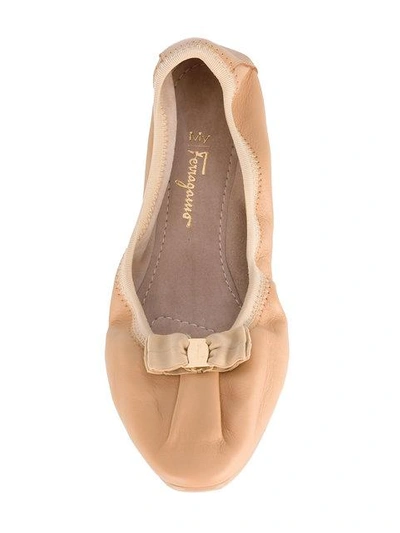Shop Ferragamo My Joy Ballerina Shoes In Neutrals