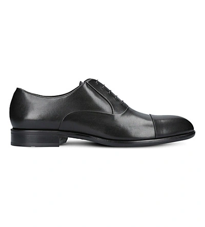 Hugo Boss Bristol Lace-up Leather Oxford Shoes In Black