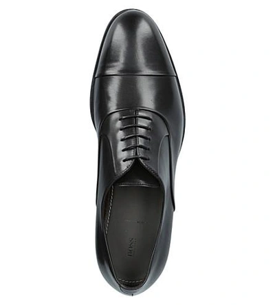 Shop Hugo Boss Bristol Lace-up Leather Oxford Shoes In Black