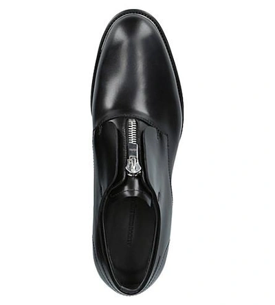 Shop Alexander Mcqueen Laceless Zip Leather Derby Shoes In Black