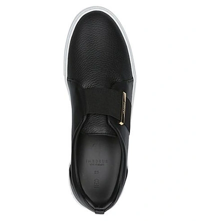 Shop Buscemi 40mm Band Leather And Velvet Sneakers In Black