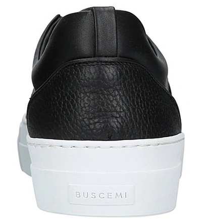 Shop Buscemi 40mm Band Leather And Velvet Sneakers In Black