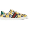 GUCCI Ace Metallic Leather-Trimmed Printed Satin Sneakers