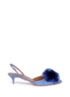AQUAZZURA 'Powder Puff 45' pompom slingback suede pumps