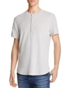 7 For All Mankind Thermal Short Sleeve Henley Tee In Gray