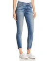 7 FOR ALL MANKIND STEP HEM SKINNY ANKLE JEANS IN DESTROYED AUTHENTIC LIGHT,FW823444A