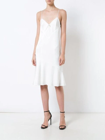 Shop Galvan Midi Slip Dress In White