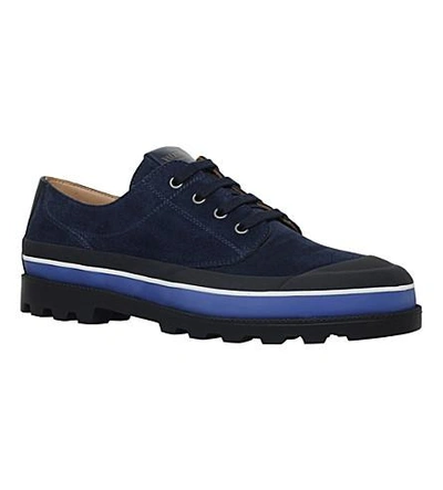 Shop Valentino Id Suede Low-top Sneakers In Navy