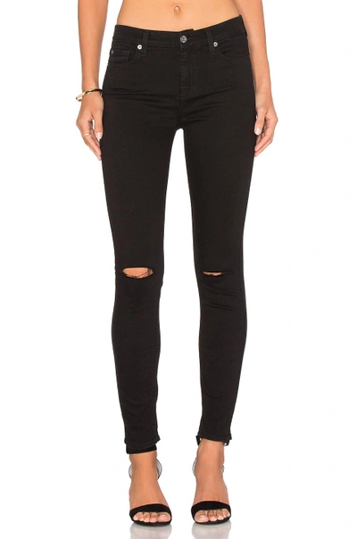 Shop 7 For All Mankind B(air) Ankle Knee Hole Skinny In Black