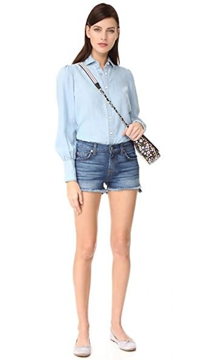 Shop 7 For All Mankind Cutoff Step Hem Shorts In Bondi Beach