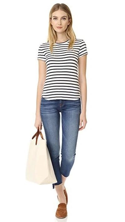 Shop 7 For All Mankind Ankle Skinny Jeans With Step Hem In Distressed Authentic Light 3