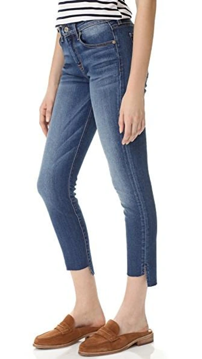 Shop 7 For All Mankind Ankle Skinny Jeans With Step Hem In Distressed Authentic Light 3