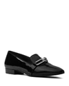 MICHAEL KORS Lennox Spazzolato Leather Loafers,1779751BLACK/SILVER