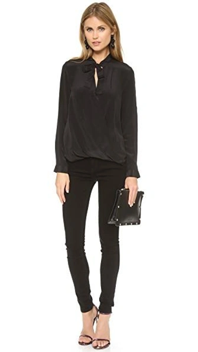 Shop 7 For All Mankind The High Waist Slim Illusion Luxe Skinny Jeans In Slim Illusion Luxe Black