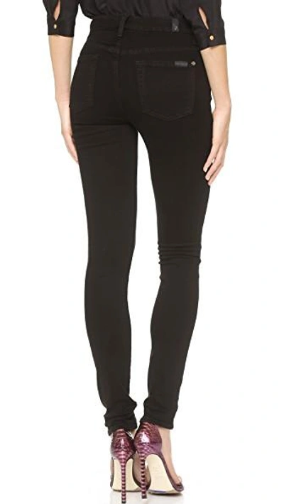 Shop 7 For All Mankind The High Waist Slim Illusion Luxe Skinny Jeans In Slim Illusion Luxe Black