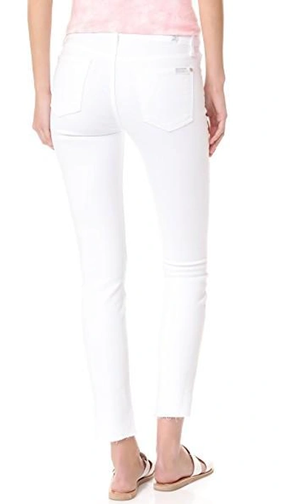 Shop 7 For All Mankind Step Hem Skinny Jeans In Clean White