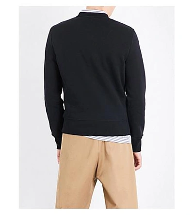 Shop Ami Alexandre Mattiussi Logo-embroidered Cotton Sweatshirt In Black