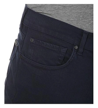 Shop 7 For All Mankind Slimmy Luxe Performance Slim-fit Tapered Jeans In Navy