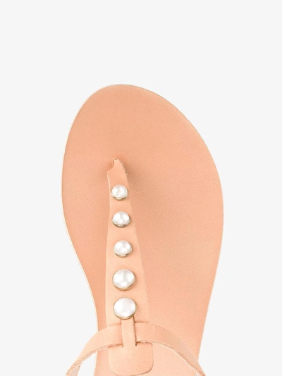 Shop Ancient Greek Sandals Lito Pearls Sandals In Nude/neutrals