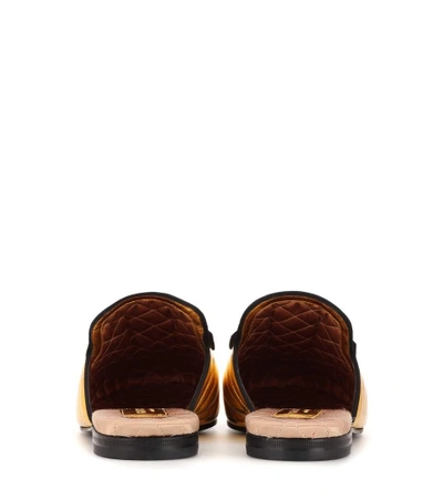 Shop Gucci Princetown Leather Slippers In Gold