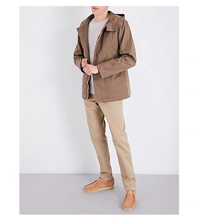 Shop Apc Cliff Cotton-blend Parka Jacket In Taupe