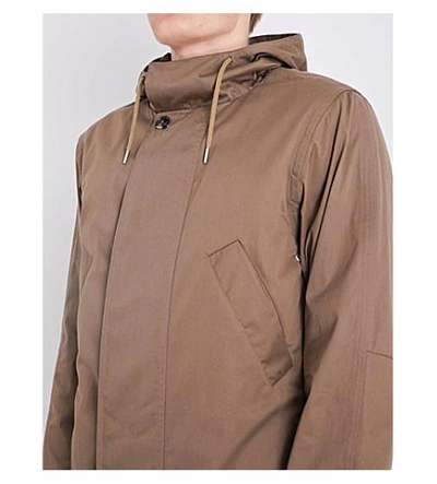 Shop Apc Cliff Cotton-blend Parka Jacket In Taupe