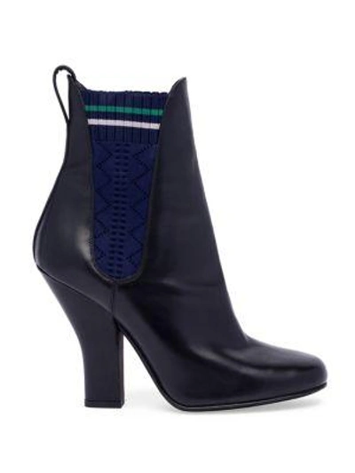 Shop Fendi Round Toe Leather Chelsea Boots In Nero