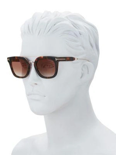 Shop Tom Ford 51mm Square Sunglasses In Havana