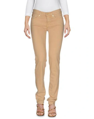 7 For All Mankind Denim Pants In Beige
