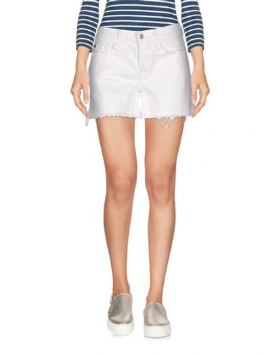 7 For All Mankind Denim Shorts In White