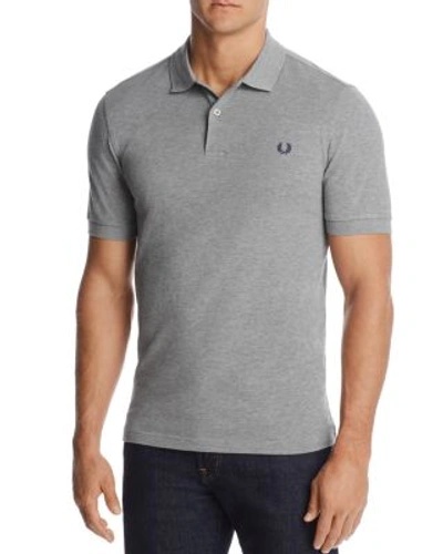 Fred Perry Slim Fit Piqué Polo Shirt In Steel Marl Gray
