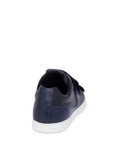 Shop Fendi Leather Grip-tape Sneakers In Nero