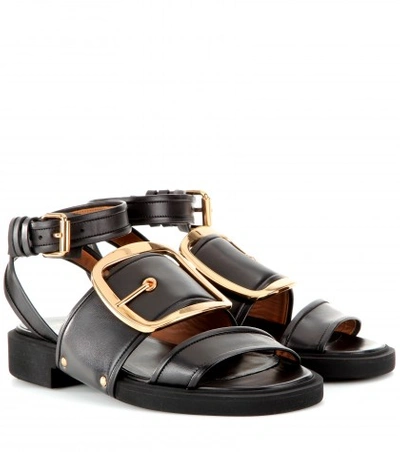 Shop Givenchy Leather Sandals In Llack
