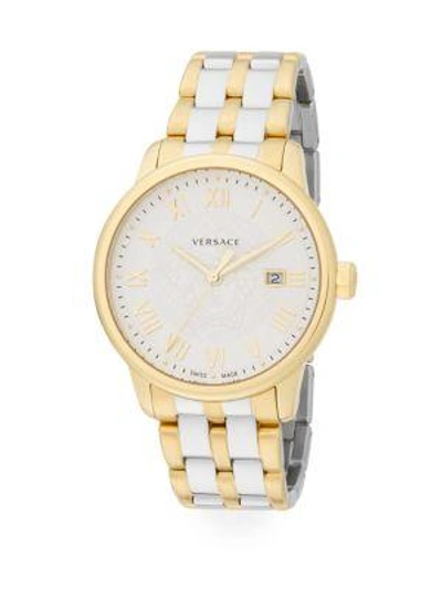 Versace Business Goldtone Stainless Steel Bracelet Watch In Gold - Silver