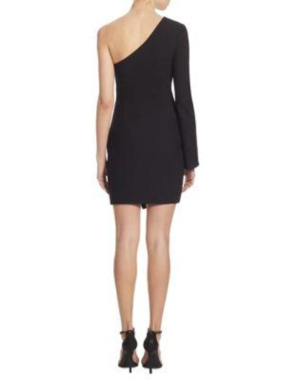 Shop Cinq À Sept Mariela Jolie One-sleeve Mini Dress In Black