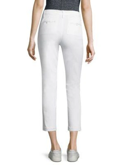 Shop Ag Tristan Distressed Raw-hem Trousers In Distressed White
