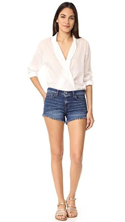 Shop L Agence Zoe Perfect Fit Shorts In Diamond