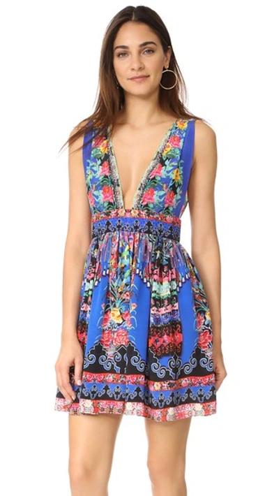 Camilla Chinese Whispers Embellished Printed Silk Crepe De Chine Mini Dress In Pretty Precession