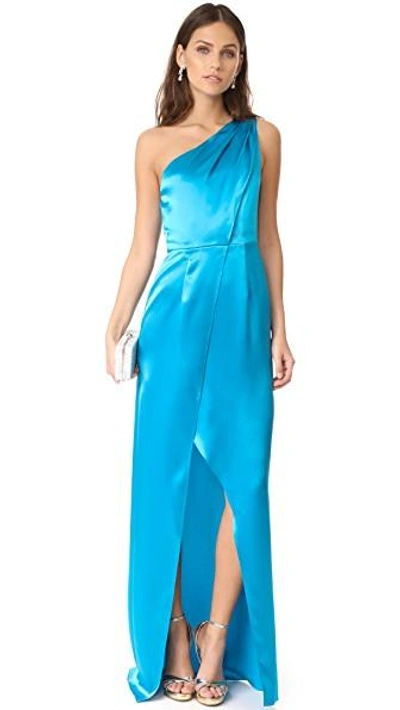 Shop Zac Posen Stacy Gown In River Blue