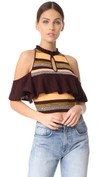 APIECE APART Knit Cold Shoulder Top