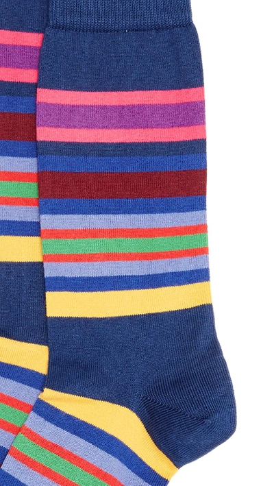 Shop Paul Smith Kew Stripe Socks In Blue Multi