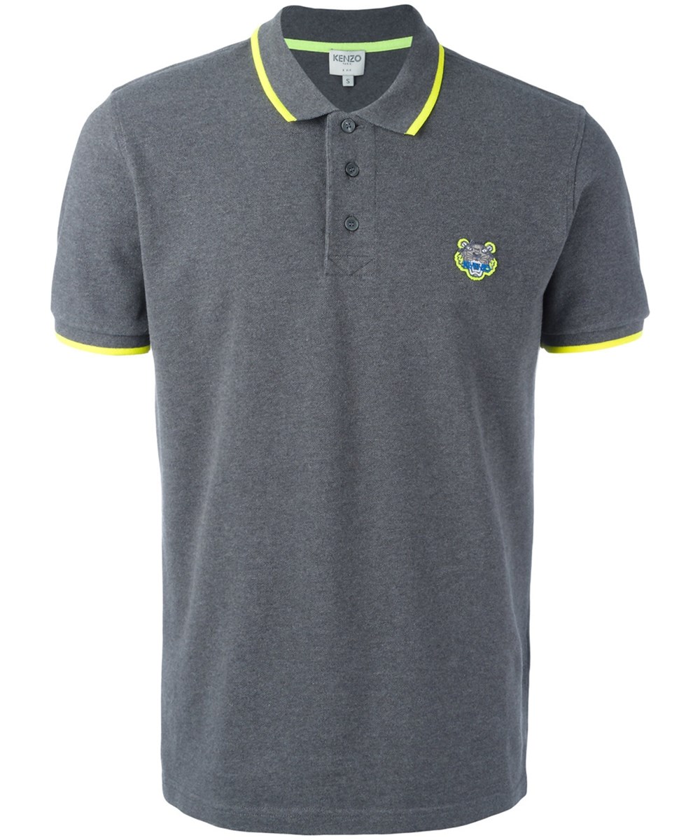 Kenzo Men's Grey Cotton Polo Shirt 